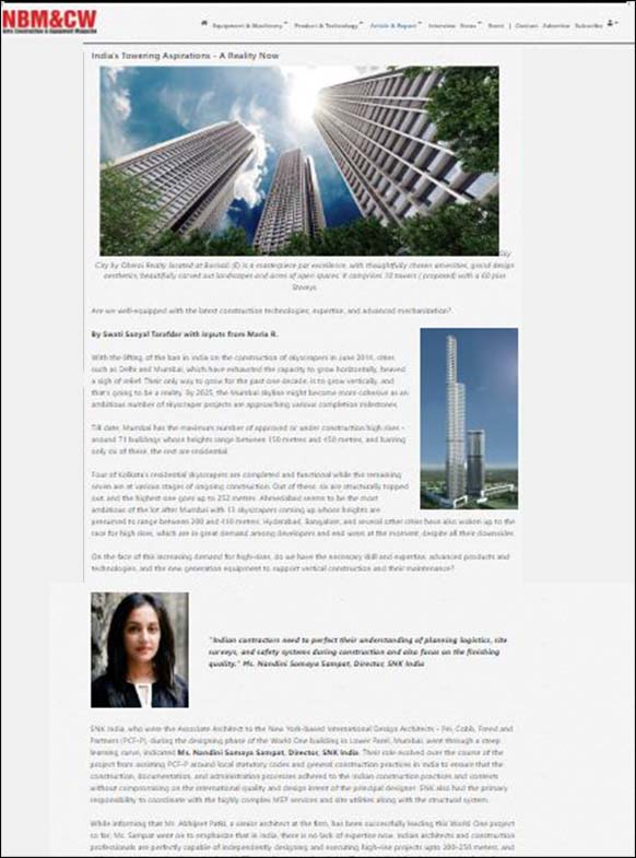 India's towering Aspirations - A  Reality Now , NBM & CW - 2018