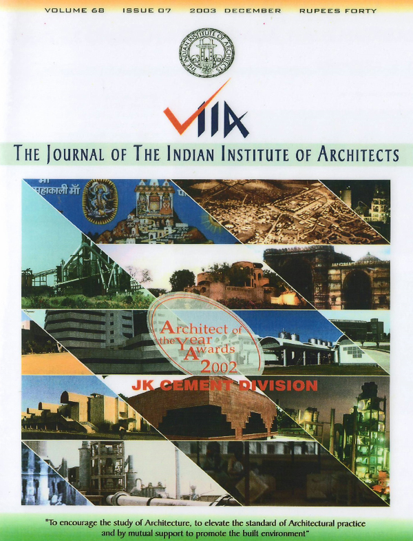 The Journal of the Indian Institute of Architects - November 2003. Vol 68 Issue 07.