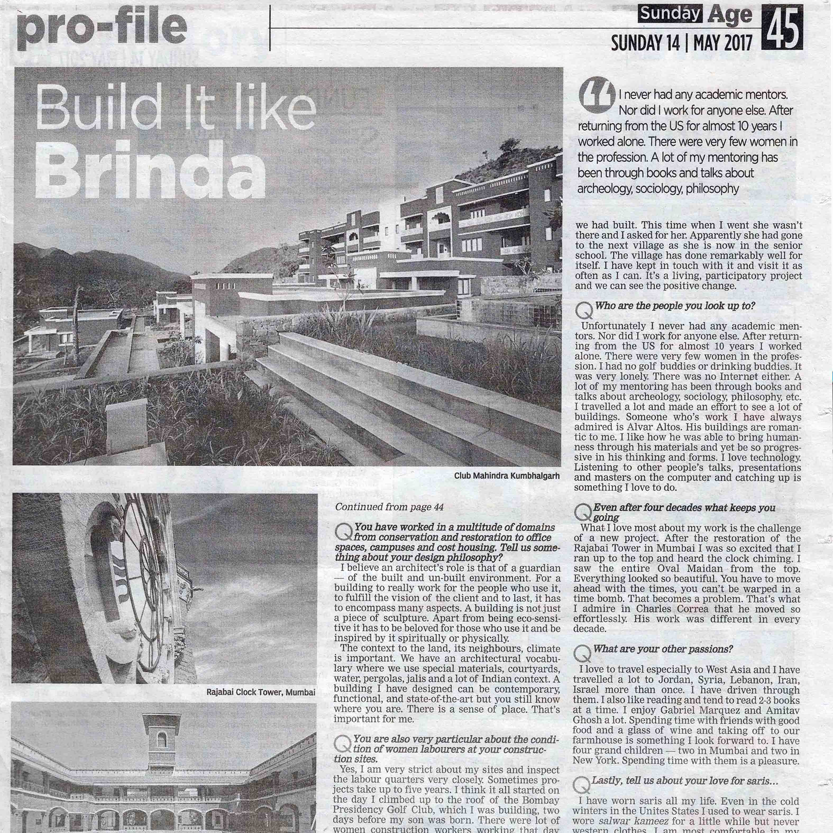 The Asian Age, Mumbai - Build it like Brinda - 14th May 2017