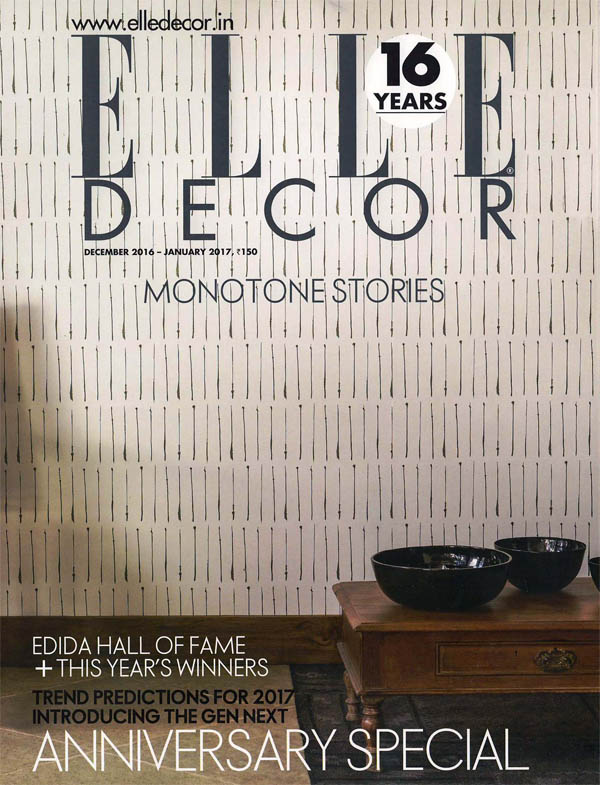 Gen Next Designers featuring Nandini Sampat; Elle Decor - December 2016.